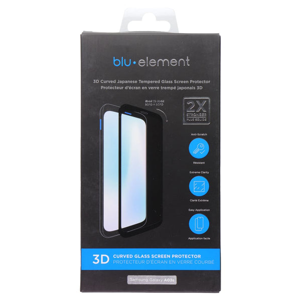 BLU Element 3D Curved Glass Screen Protector for Galaxy A03s - Clear