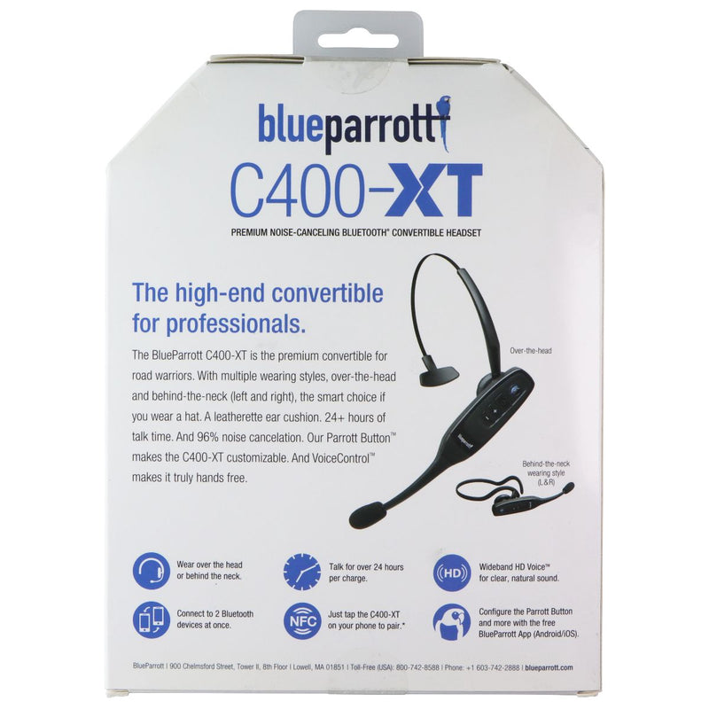 BlueParrott C400-XT Bluetooth Wireless Headset with Mic - Black