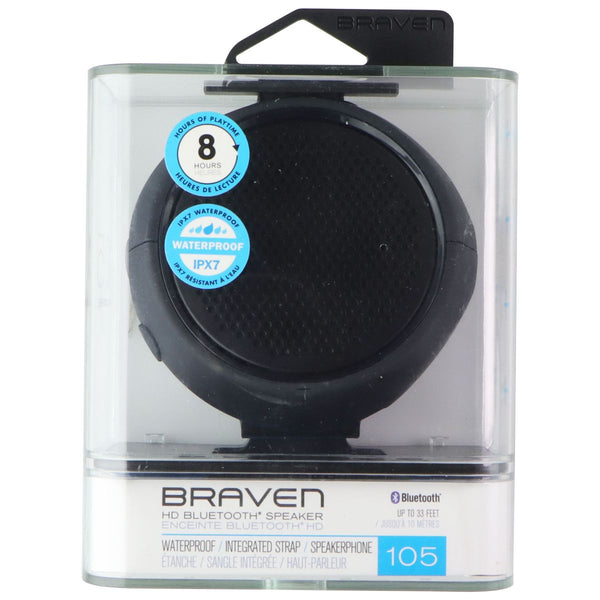 Braven 105 Wireless Portable Waterproof Bluetooth Speaker w/ Action Mount -Black