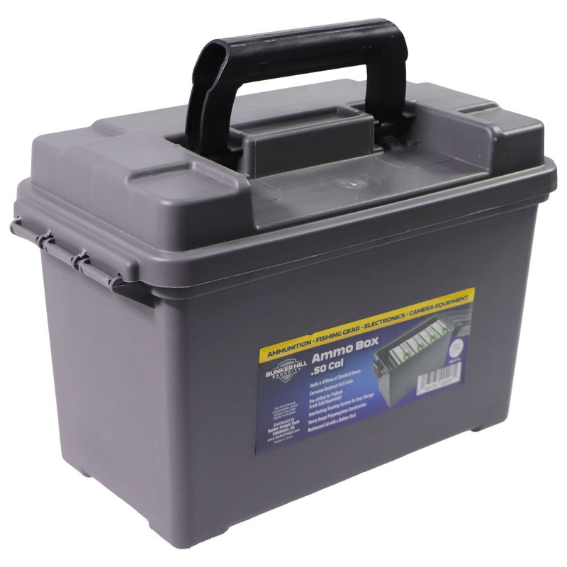 Bunkerhill Security - Multipurpose .50 Cal Ammo Box with Rubber Seal Lid - Gray