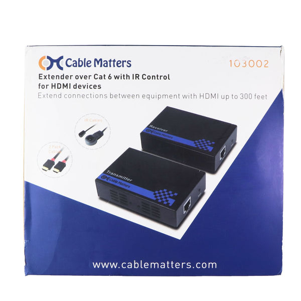 Cable Matters 103002 Extender Set Over CAT6 with IR Control for HDMI Devices