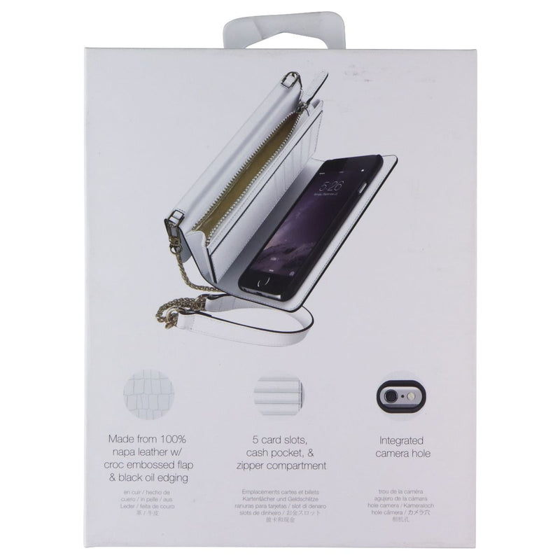 Carte Blanche Pochette Croc Embossed Crossbody + Case for Apple iPhone 6 - White