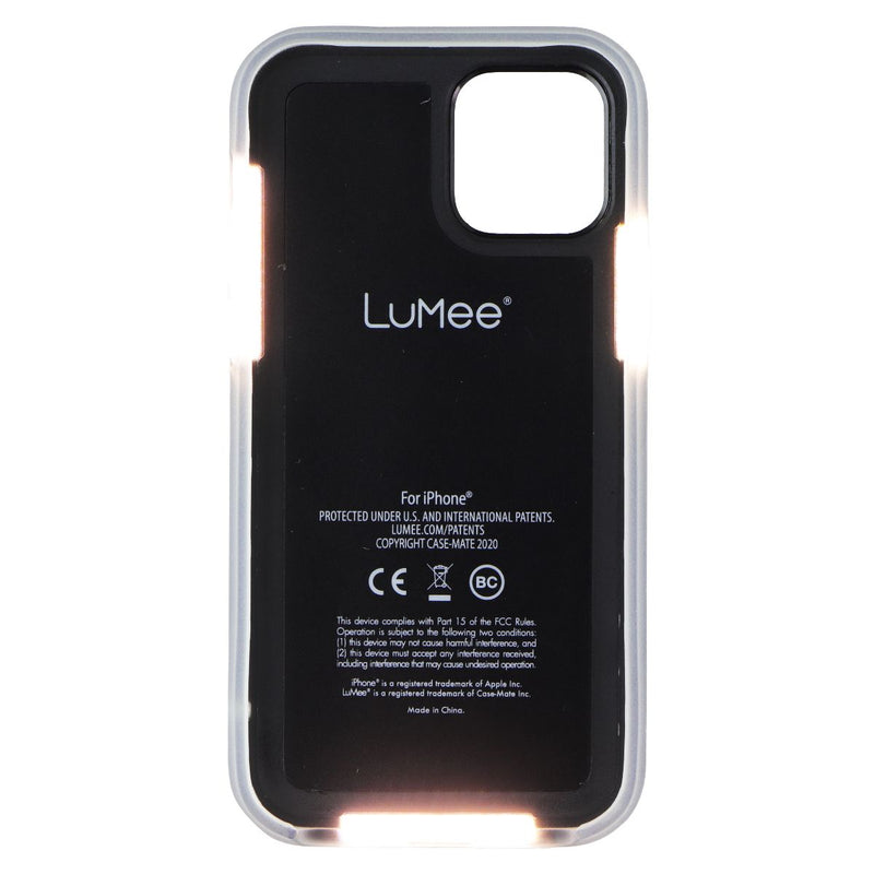 Case-Mate LuMee Halo Case for iPhone 12 Pro/iPhone 12 - Rose Gold White Marble