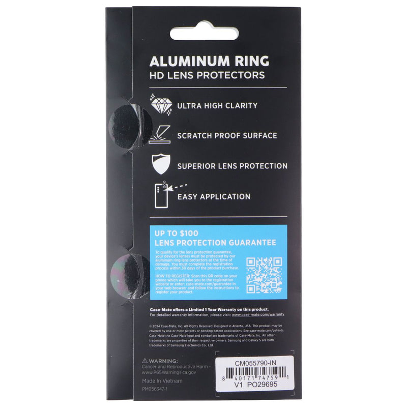 Case-Mate Aluminum Ring HD Lens Protectors for Samsung Galaxy S25 - Black