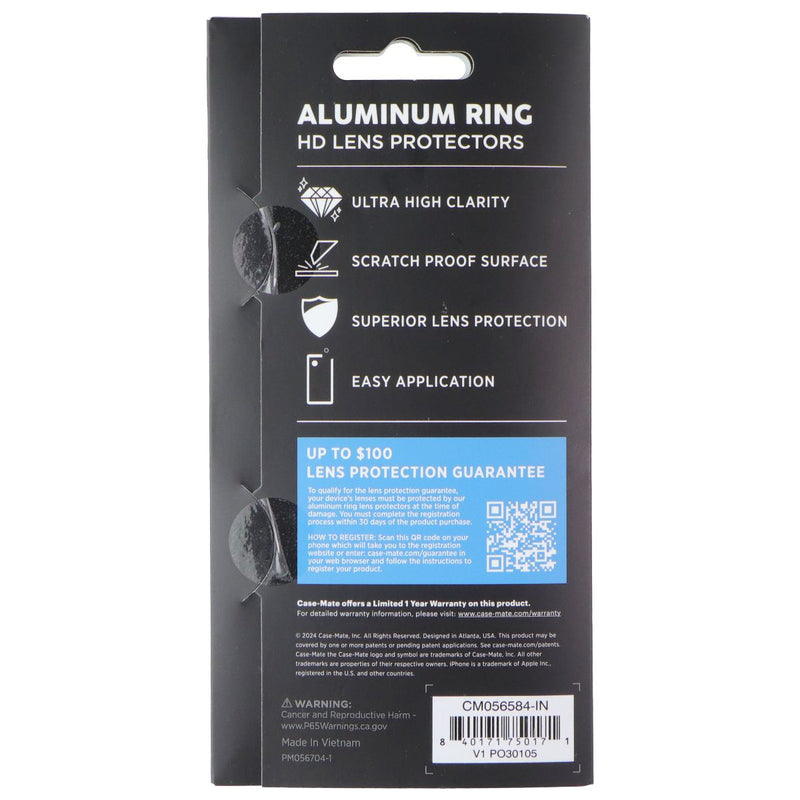 Case-Mate Aluminum Ring HD Lens Protector for Apple iPhone 16e