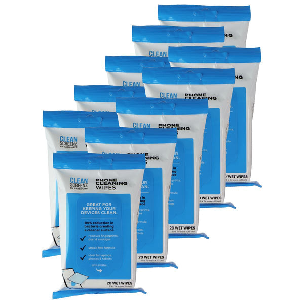 Case-Mate Clean Screenz Phone Cleaning Wipes - 10 Packs of 20 Wipes