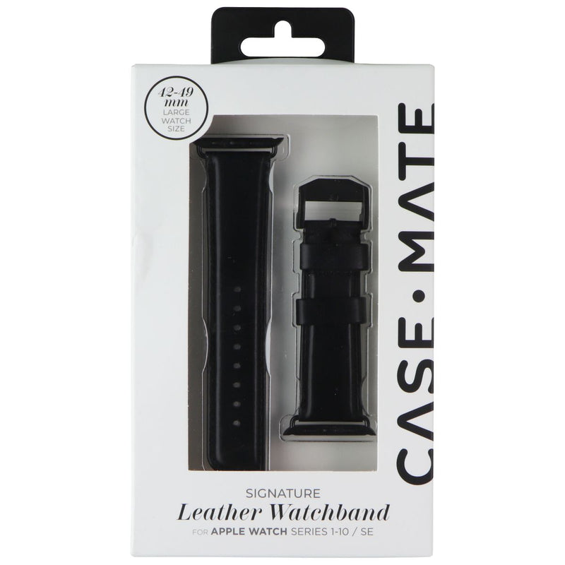 Case-Mate Watch Band for Apple Watch Series 1-10/SE - Black Leather