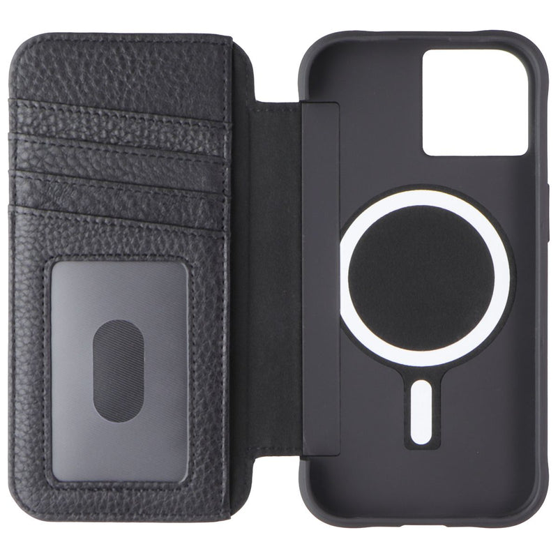 Case-Mate Wallet Folio Genuine Leather Case for apple iPhone 15/14/13 - Black