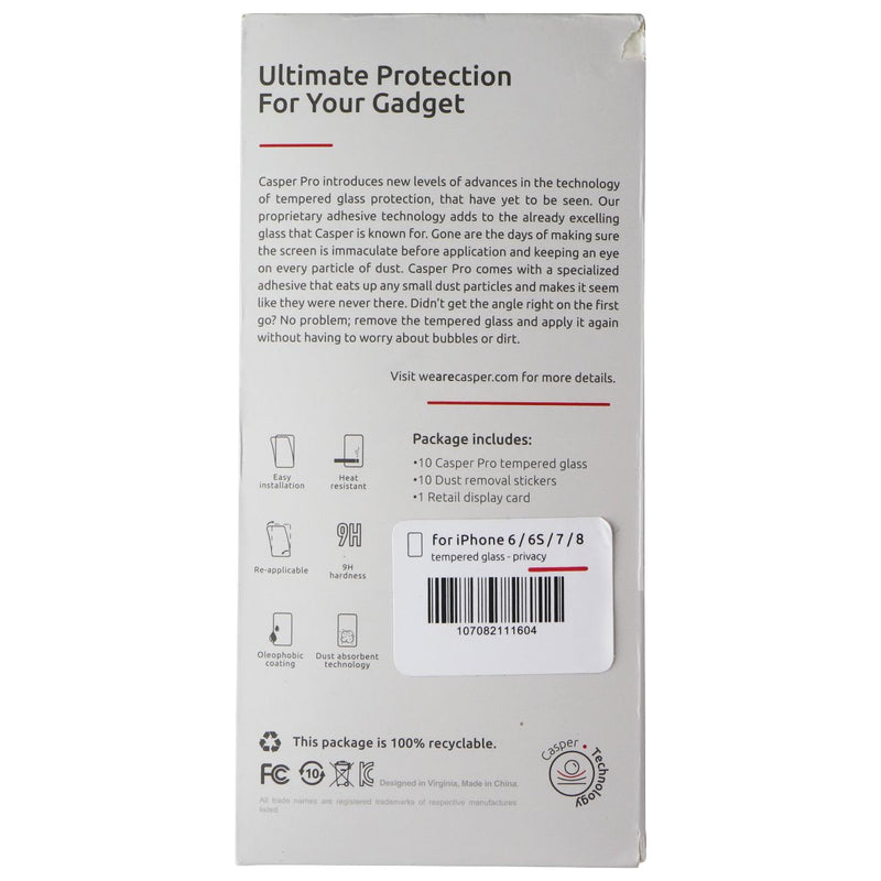 Casper Pro Tempered Glass (10 Pack) for Apple iPhone 6 / 6S / 7 / 8