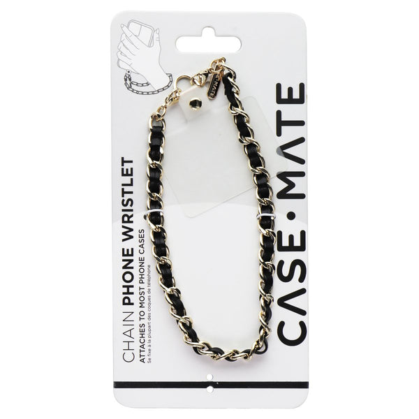 Case-Mate Detachable Chain Phone Wristlet for Smartphone Cases - Black Leather