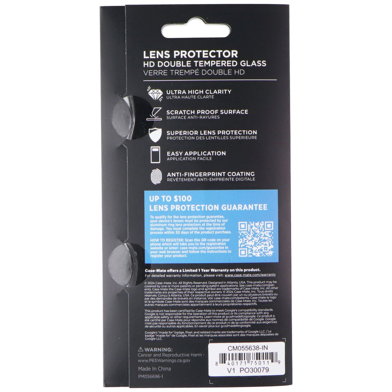 Case-Mate Double Tempered Glass Lens Protector for Google Pixel 9a