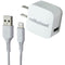 CellHelmet Wall Charger (2.4A / 12W) and USB-A to 8-Pin Lightning (3-Ft) - White