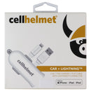 CellHelmet 2.4A/12W Car Charger with USB / Lightning (8-Pin) Cable- White