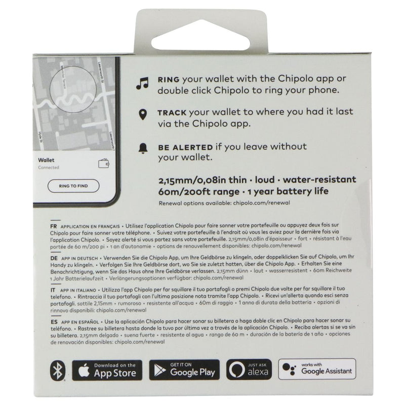 Chipolo CARD Item Finder (2020) for Apple and Android Devices - 1 Pack - White