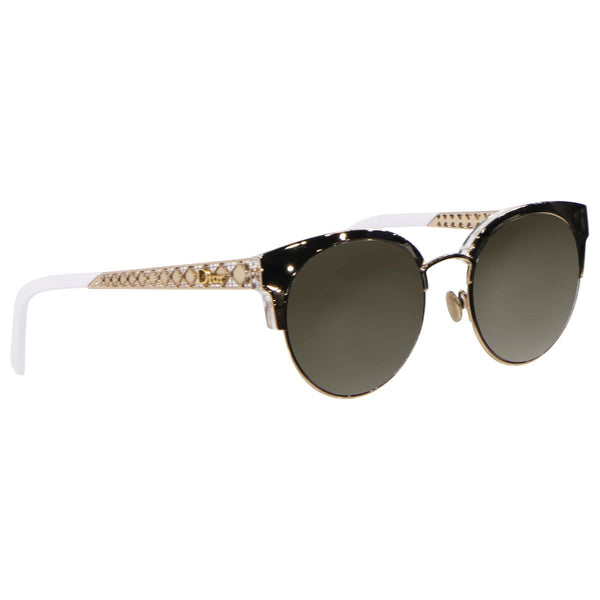 Christian Dior Diorama Mini Sunglasses - White/Gold