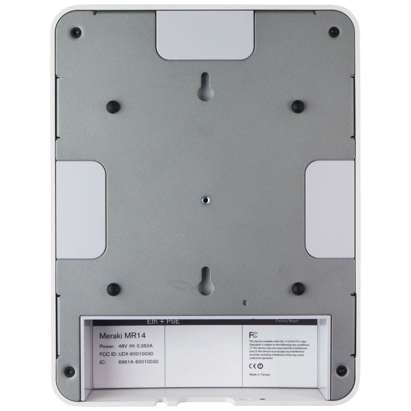 Cisco Meraki MR14 Cloud Managed Wireless Access Point Dual Band 802.11n - White