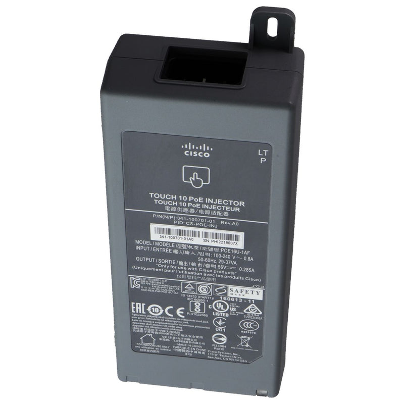 Cisco Touch 10 PoE Injector 56V/.285A (POE16U-1AF) - Brick Only