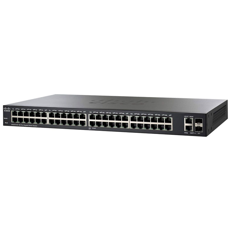 Cisco SG220-50 Smart Switch 50 Gigabit Ethernet 2 Gigabit Eth Combo Mini-GBIC