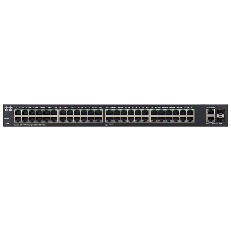 Cisco SG220-50 Smart Switch 50 Gigabit Ethernet 2 Gigabit Eth Combo Mini-GBIC