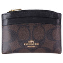COACH Women's Shaped Card Case Wallet - Signature (IM/Walnut/Black)