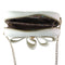 Crossi Leather Zip-Up Bowtie Handbag Purse with Shoulder Strap - White/Gold