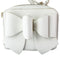 Crossi Leather Zip-Up Bowtie Handbag Purse with Shoulder Strap - White/Gold