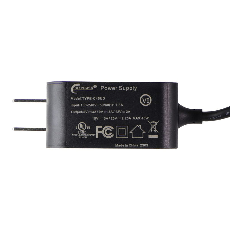 CullPower 5V/3A Corded USB-C Wall Charger (TYPE-C45UD) - Black