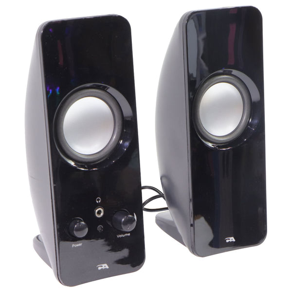 Cyber Acoustics 2.0 Powered Speaker System with Volume Control - Black (CA-2050)