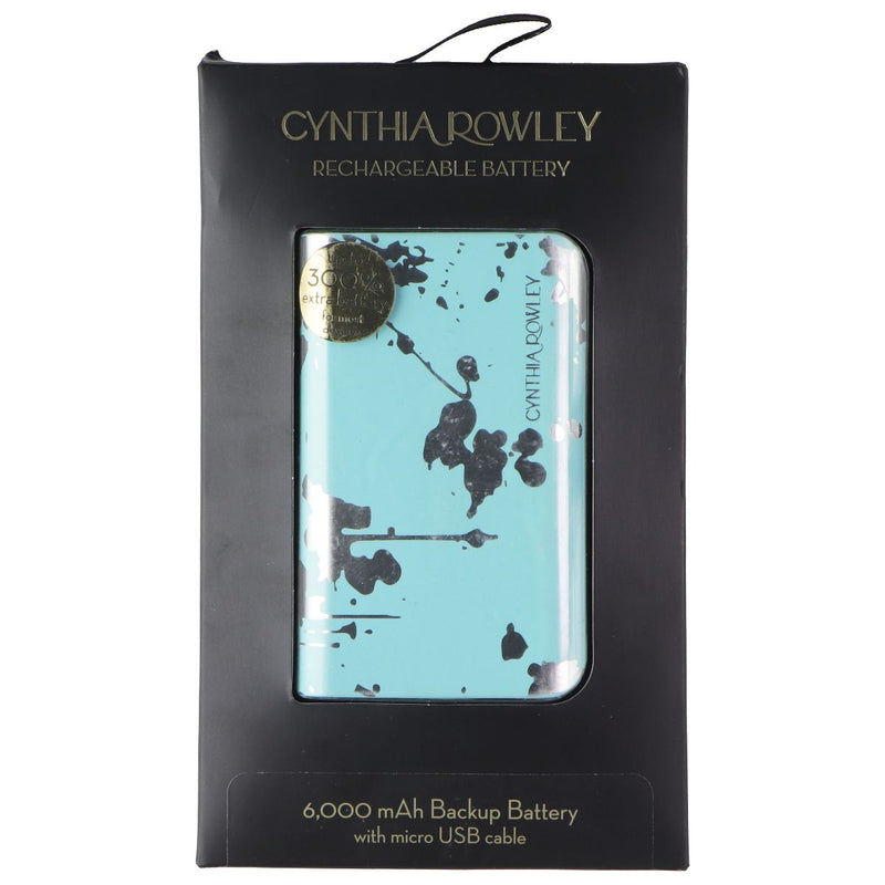 Cynthia Rowley 6000mAh Rechargeable Battery with Micro USB Cable - Teal Splatter
