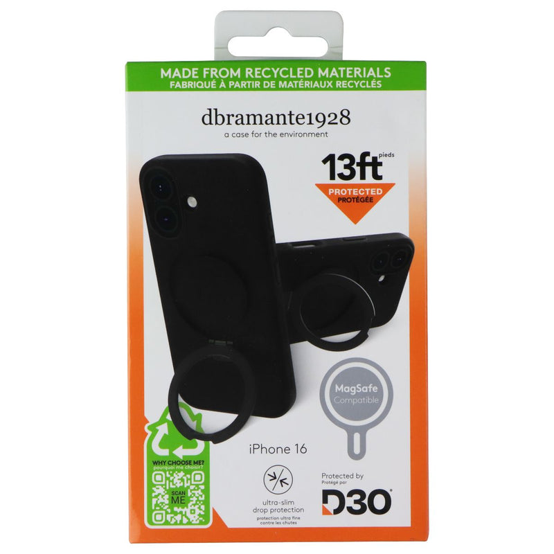dbramante1928 Ultra-Slim Kickstand Case for MagSafe for Apple iPhone 16 - Black