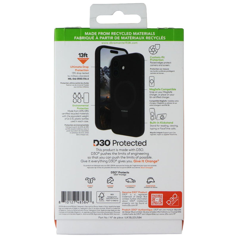 dbramante1928 Ultra-Slim Kickstand Case for MagSafe for Apple iPhone 16 - Black