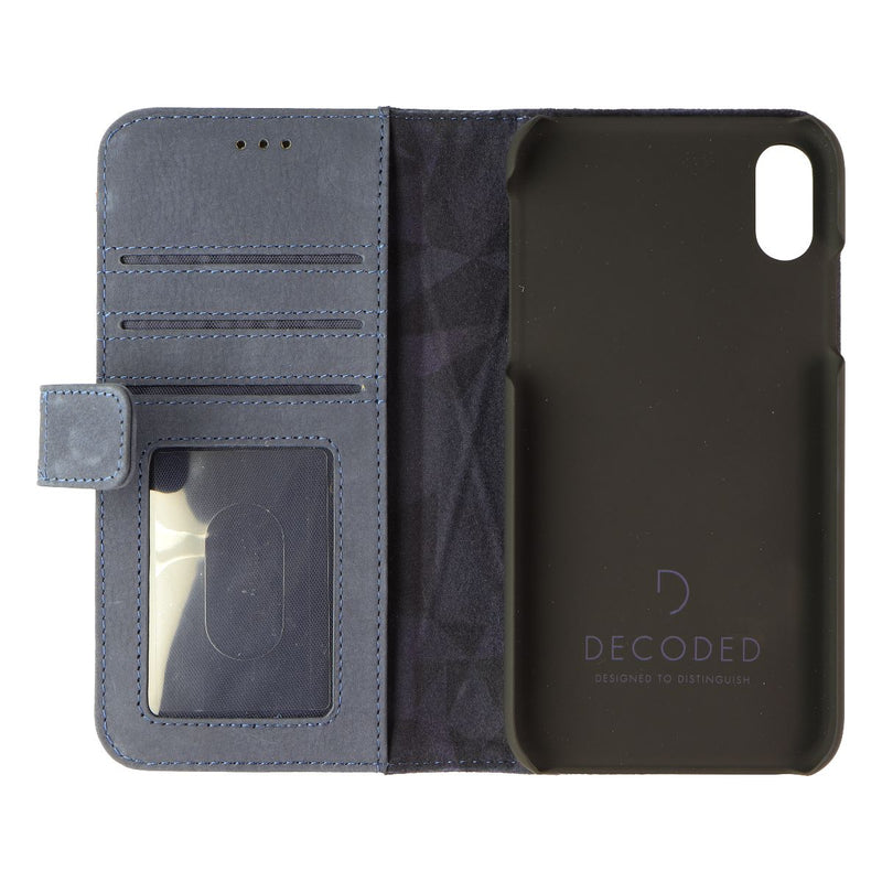 DECODED Full Grain Leather Folio + Case for Apple iPhone XR - Light Blue