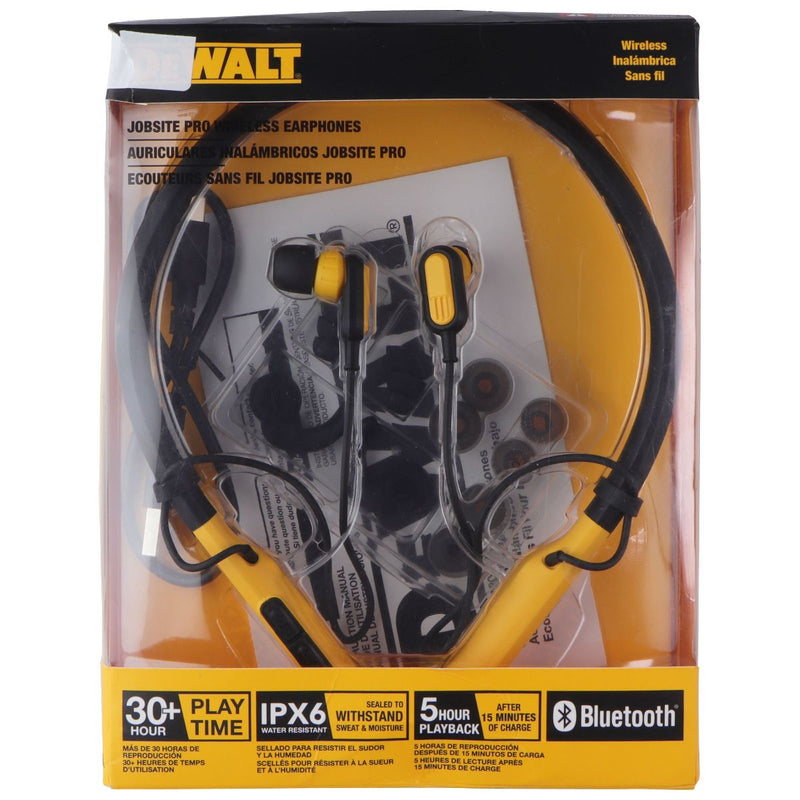 DeWalt Jobsite Pro Wireless Bluetooth IPX6 Earphones - Black/Yellow
