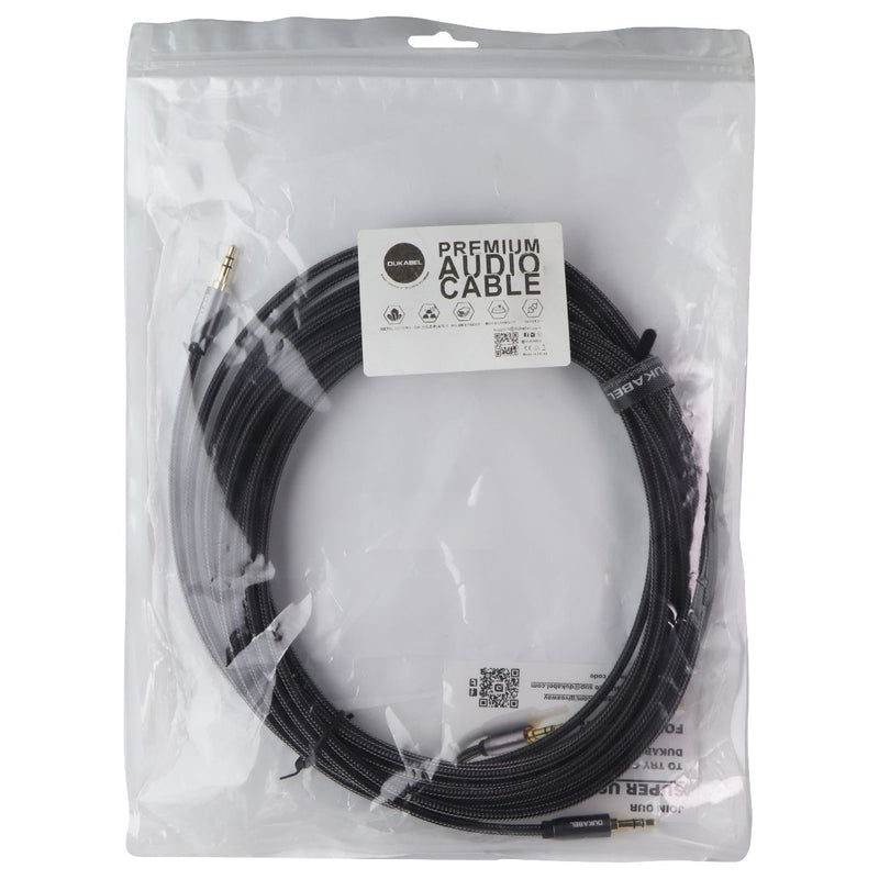 DuKabel Top Series Braided 3.5mm Male to Male AUX Cable - Gray / 26ft (DMTM800)