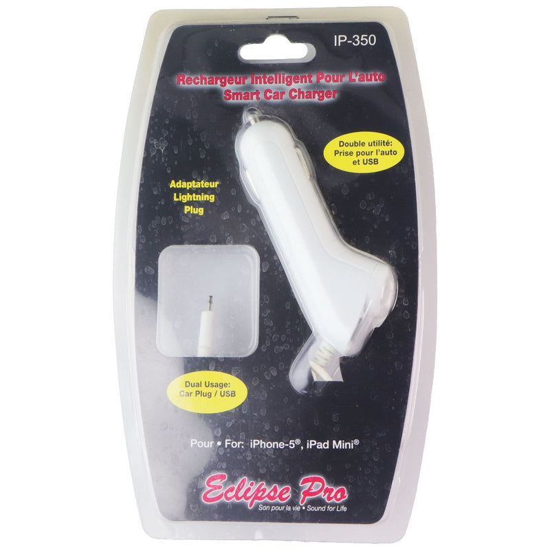 Eclipse Pro Car Charger Plug-In Adapter 8-Pin w/ Single Port USB - White IP-350