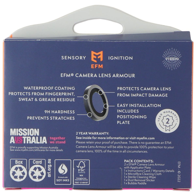 EFM Camera Lens Armour for Apple iPhone 14 / 14 Plus - Carbon