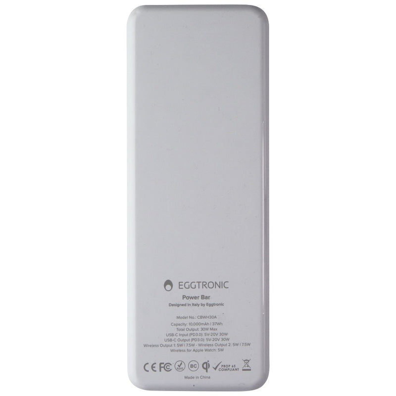 Eggtronic Power Bar USB-C Wireless Power bank 10,000mAh - White