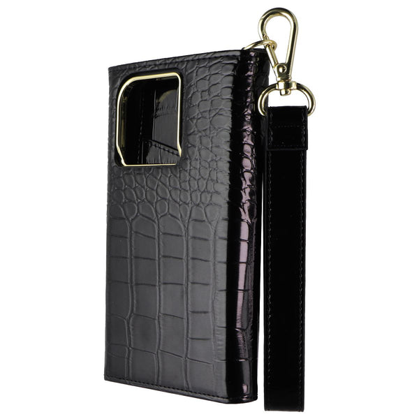 Elizabeth James Wristlet Folio for MagSafe for Apple iPhone 15 Pro - Black Croc