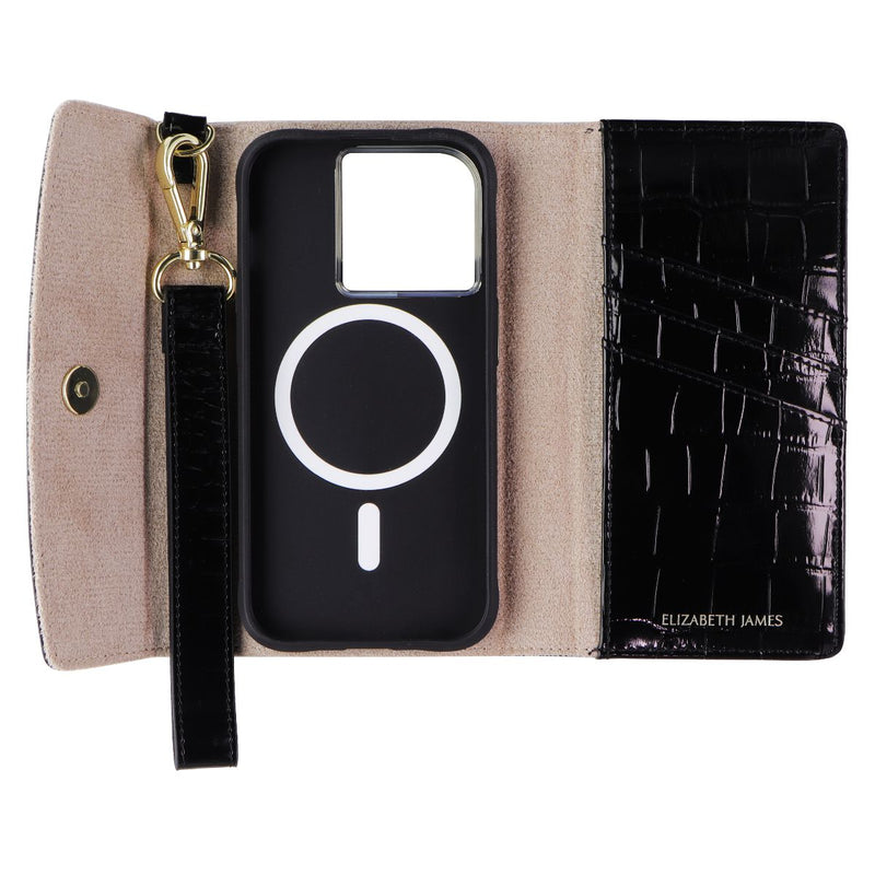 Elizabeth James Wristlet Folio for MagSafe for Apple iPhone 15 Pro - Black Croc