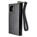 Elizabeth James Wristlet Folio for MagSafe for iPhone 15/14/13 - Black Croc