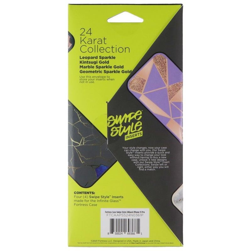 Fortress Swipe Style Inserts (4-Pk) for Apple iPhone 13 Pro 24 Karat Collection