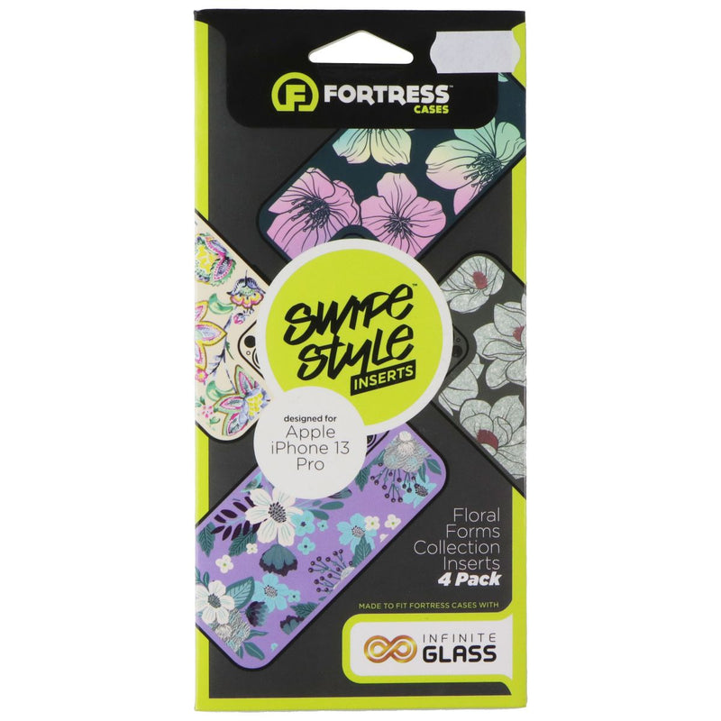 Fortress Swipe Style Inserts (4-Pk) for Apple iPhone 13 Pro - Floral Forms Col.