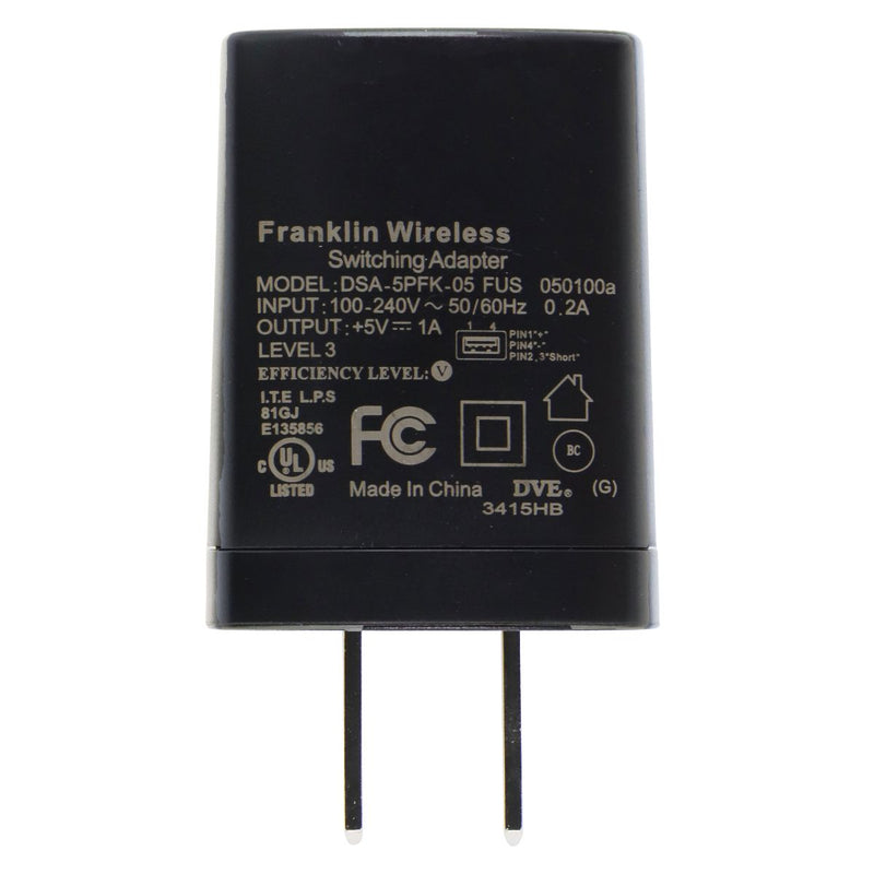 Franklin Wireless (DSA-5PFK-05) 5V 1A Wall Adapter for USB Devices - Black