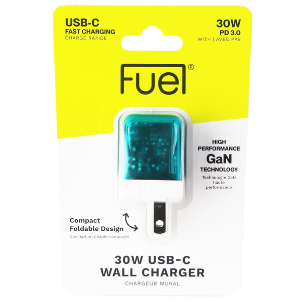 FUEL (30W) USB-C Fast Charging Translucent Wall Charger - Electric Blue