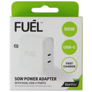 FUEL (50W) Fast Charge Power Adapter with Dual USB-C Ports - White