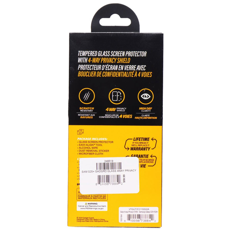 Gadget Guard Glass Screen Protector with 4-Way Privacy for Galaxy S25+/S24+