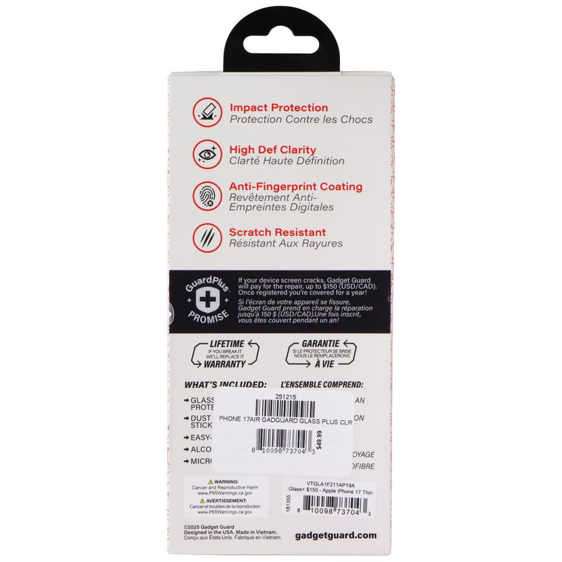 Gadget Guard Glass Series Screen Protector for Apple iPhone 17 Air