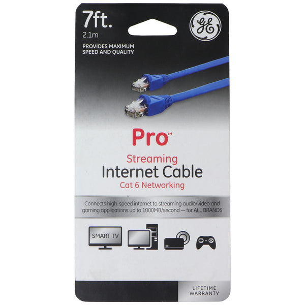 GE (7-Ft) Pro Streaming Internet Cat 6 Networking Cable 1000MB/s - Blue