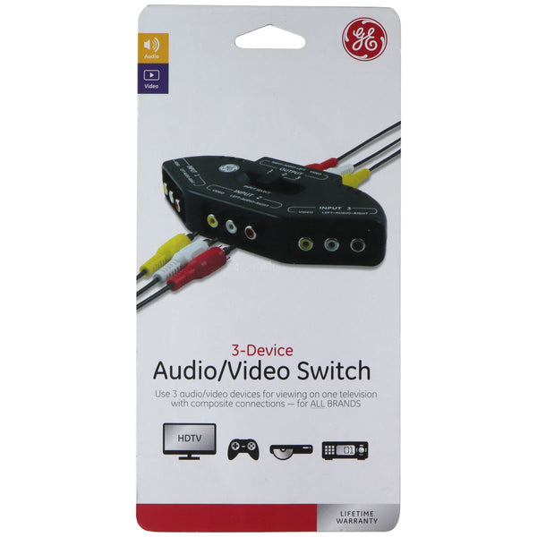 GE 3-Device Audio/Video Switch Hub for Televisions - Black (33623)