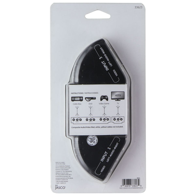 GE 3-Device Audio/Video Switch Hub for Televisions - Black (33623)